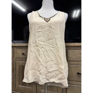 Women's New Graham Spencer Silk Tank Anthropologie  Beaded Embroidered Sequins L